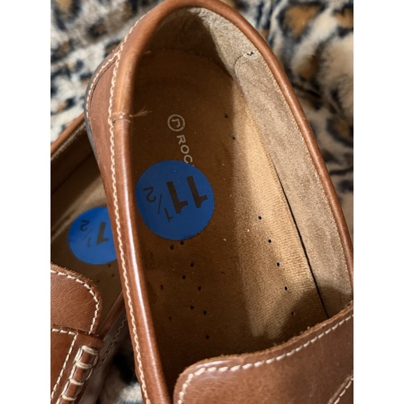 Rockport Shoes Mens 11.5 Brown Leather Penny Loafer Dress Slip On K57436 - Picture 2 of 9